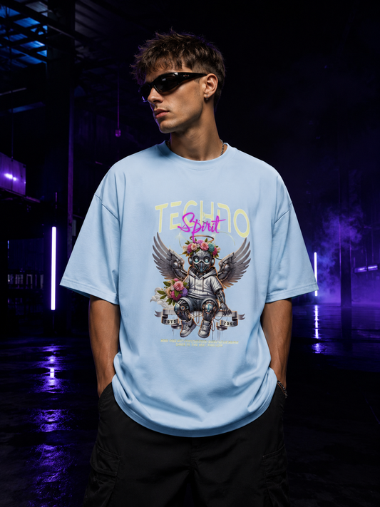 Techno Spirt Front Oversized Shirt